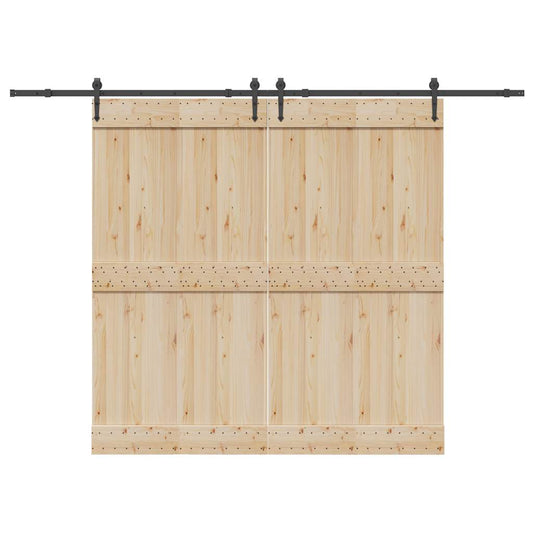 Sliding Door Hardware Kit 305 cm Steel Black