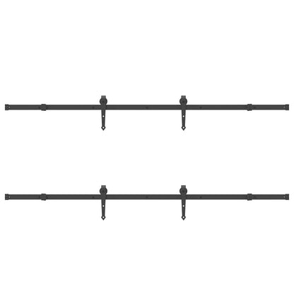 Sliding Door Hardware Kit 427 cm Steel Black