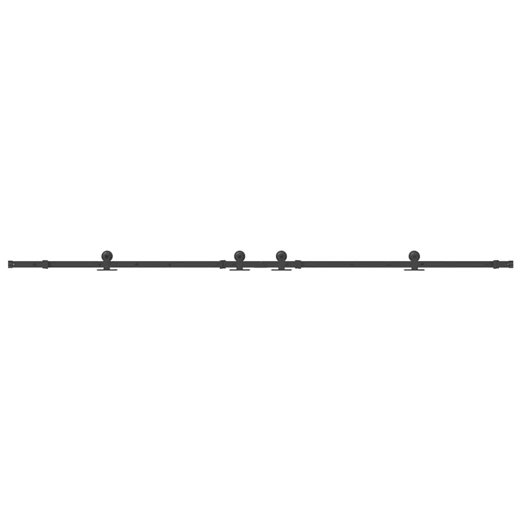 Sliding Door Hardware Kit 305 cm Steel Black