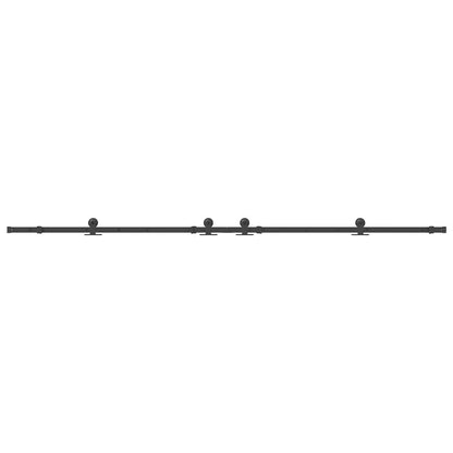 Sliding Door Hardware Kit 305 cm Steel Black