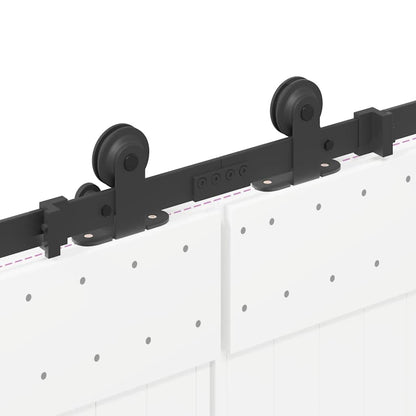 Sliding Door Hardware Kit 305 cm Steel Black