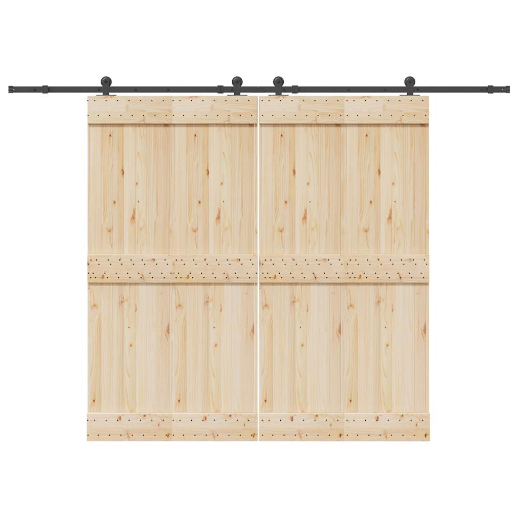 Sliding Door Hardware Kit 305 cm Steel Black