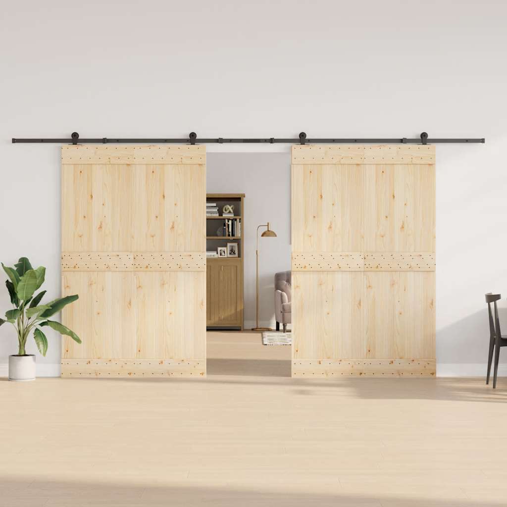 Sliding Door Hardware Kit 427 cm Steel Black