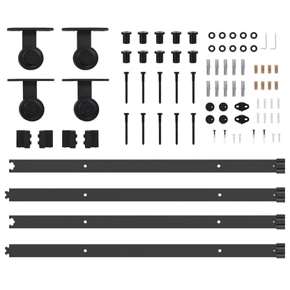 Sliding Door Hardware Kit 427 cm Steel Black