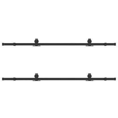 Sliding Door Hardware Kit 400 cm Steel Black