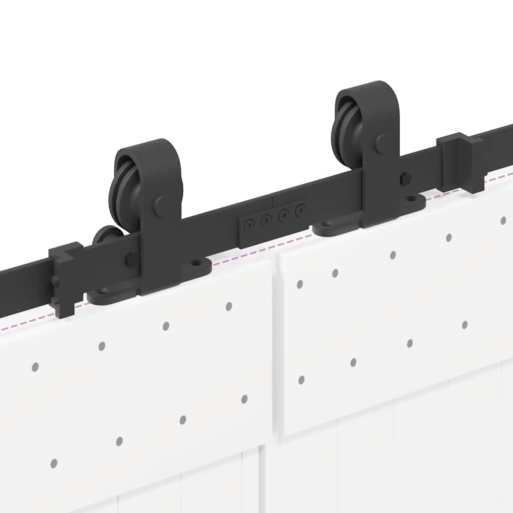 Sliding Door Hardware Kit 400 cm Steel Black