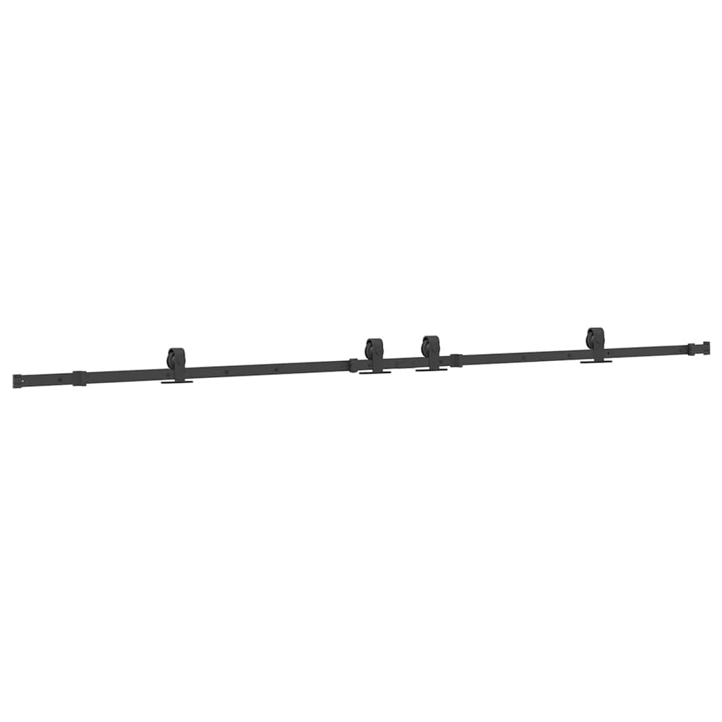 Sliding Door Hardware Kit 305 cm Steel Black