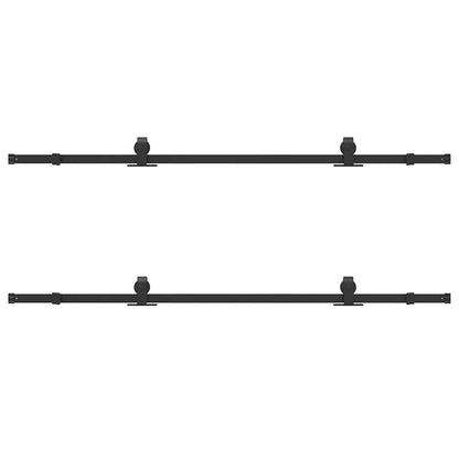Sliding Door Hardware Kit 305 cm Steel Black