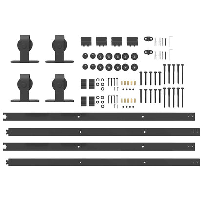 Sliding Door Hardware Kit 427 cm Steel Black