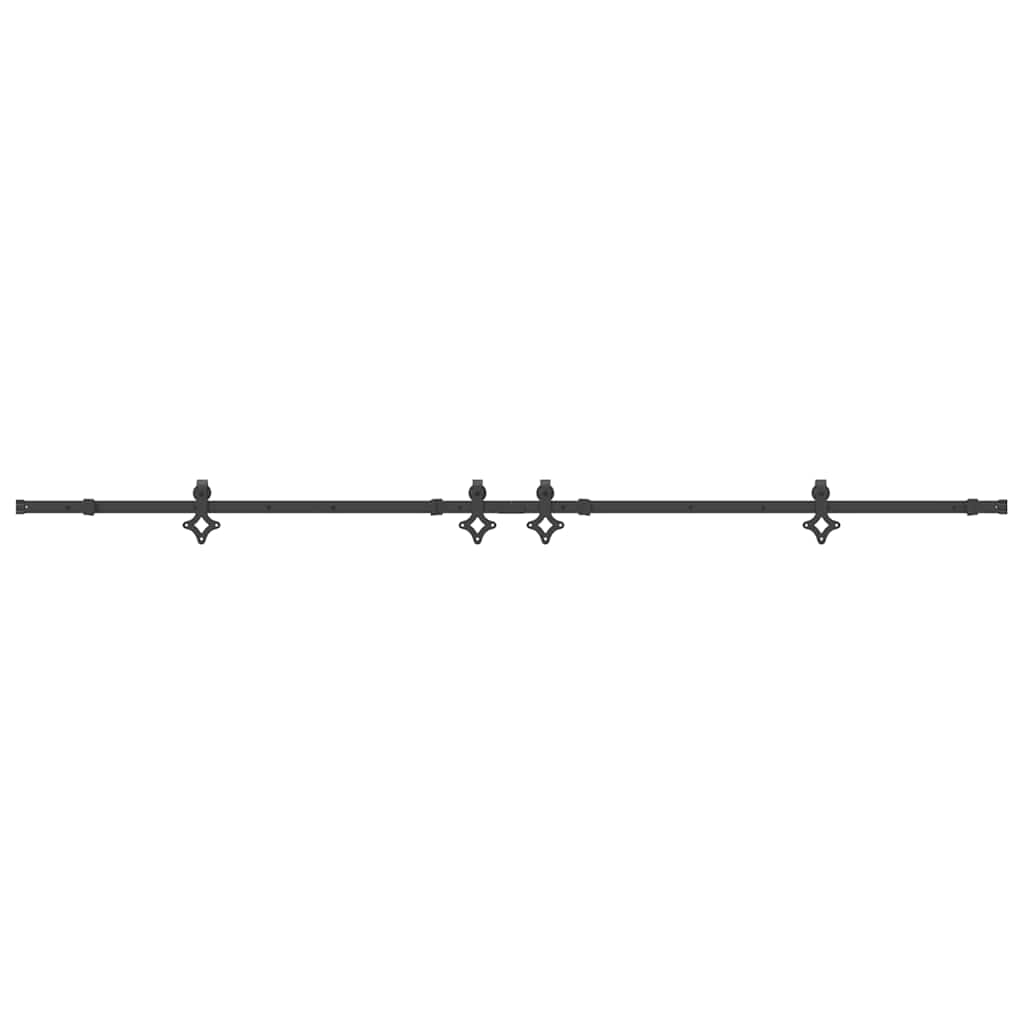 Sliding Door Hardware Kit 305 cm Steel Black