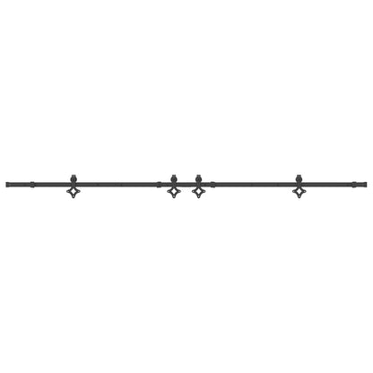 Sliding Door Hardware Kit 305 cm Steel Black