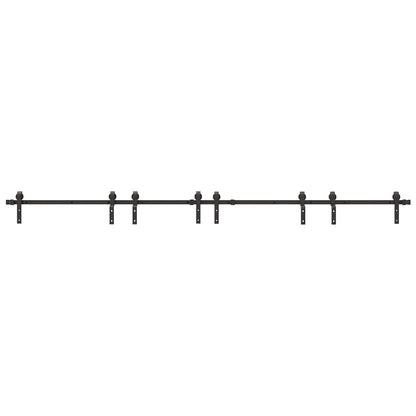Sliding Door Hardware Kit 366 cm Steel Black