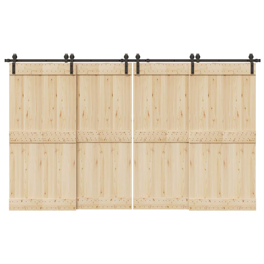 Sliding Door Hardware Kit 366 cm Steel Black