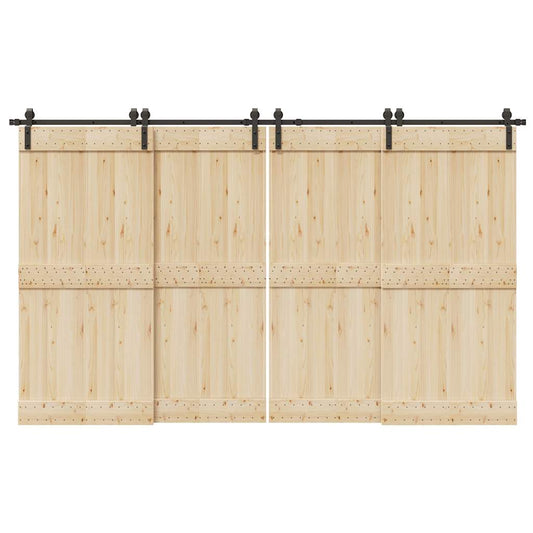 Sliding Door Hardware Kit 366 cm Steel Black