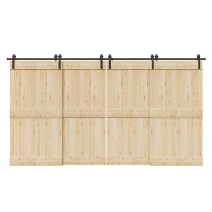 Sliding Door Hardware Kit 400 cm Steel Black