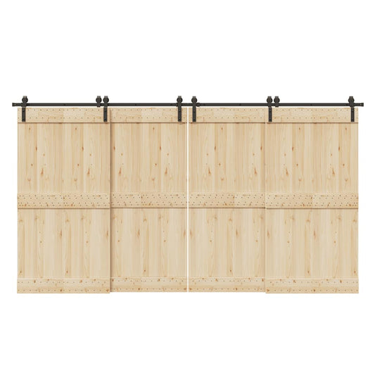 Sliding Door Hardware Kit 400 cm Steel Black