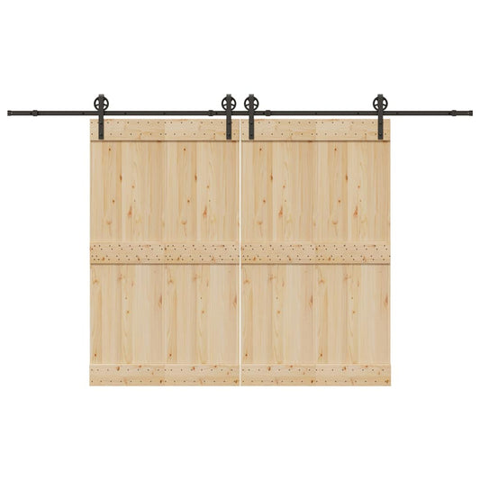 Sliding Door Hardware Kit 366 cm Steel Black