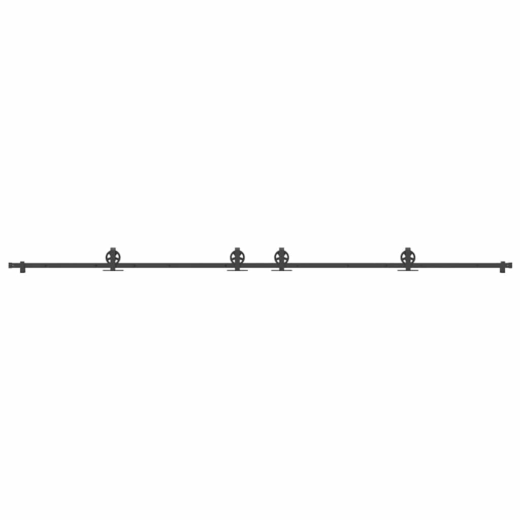 Sliding Door Hardware Kit 400 cm Steel Black