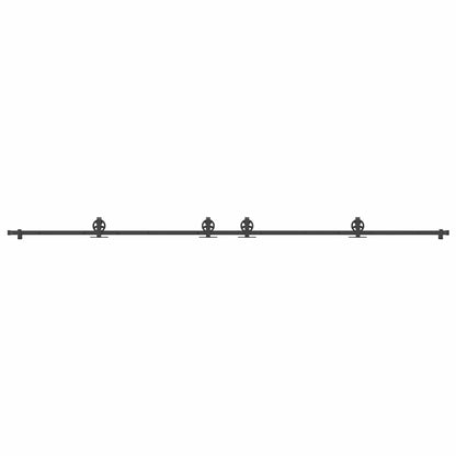 Sliding Door Hardware Kit 400 cm Steel Black