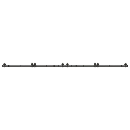 Sliding Door Hardware Kit 366 cm Steel Black
