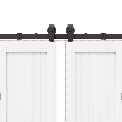 Sliding Door Hardware Kit 366 cm Steel Black