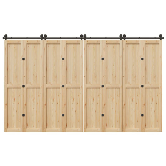Sliding Door Hardware Kit 366 cm Steel Black