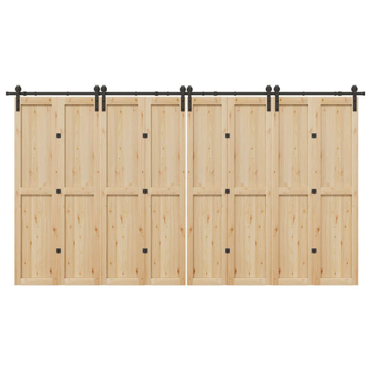 Sliding Door Hardware Kit 400 cm Steel Black