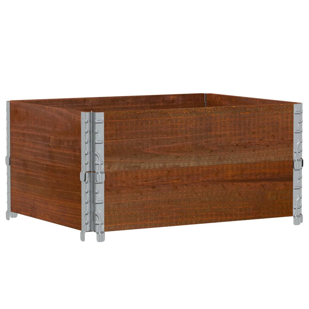 Pallet Collars 2 pcs Brown 80x60 cm Solid Wood Pine