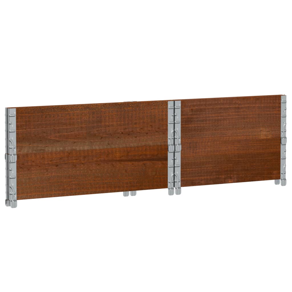 Pallet Collars 2 pcs Brown 80x60 cm Solid Wood Pine
