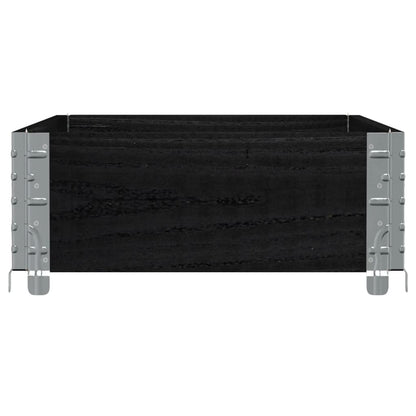 Pallet Collar Black 100x50 cm Solid Wood Pine
