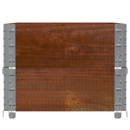 Pallet Collars 2 pcs Brown 100x50 cm Solid Wood Pine
