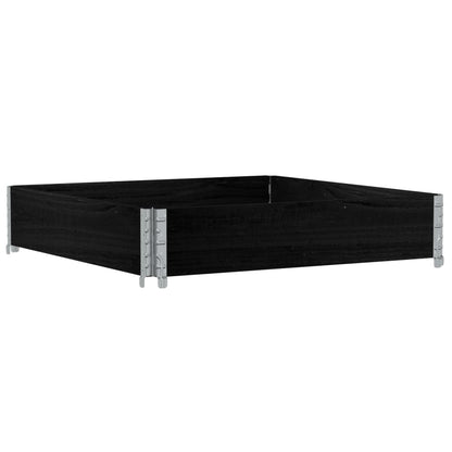 Pallet Collar Black 100x100 cm Solid Wood Pine