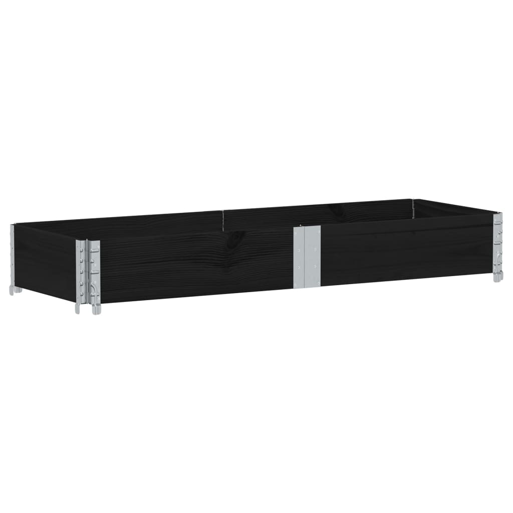 Pallet Collar Black 150x50 cm Solid Wood Pine