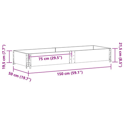 Pallet Collar Black 150x50 cm Solid Wood Pine