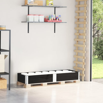 Pallet Collar Black 150x50 cm Solid Wood Pine