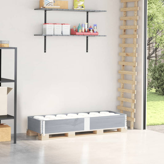 Pallet Collar Grey 150x50 cm Solid Wood Pine