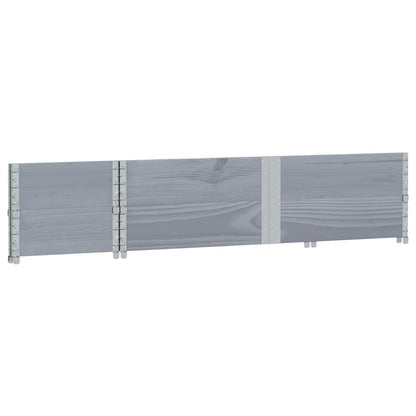 Pallet Collars 2 pcs Grey 150x50 cm Solid Wood Pine