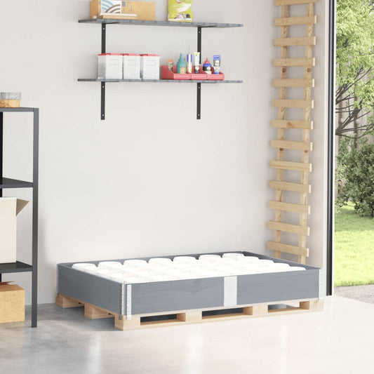 Pallet Collar Grey 150x100 cm Solid Wood Pine