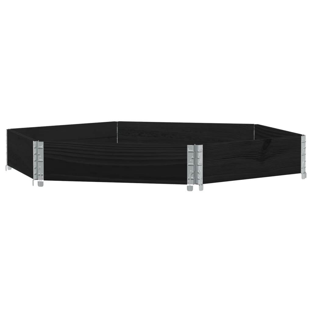 Raised Bed Hexagon Black 160x160 cm Solid Wood Pine
