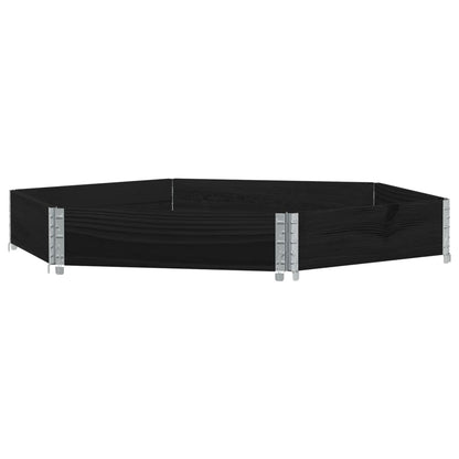Raised Bed Hexagon Black 160x160 cm Solid Wood Pine