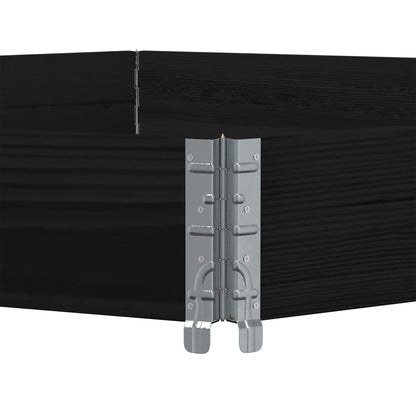 Raised Bed Hexagon Black 160x160 cm Solid Wood Pine