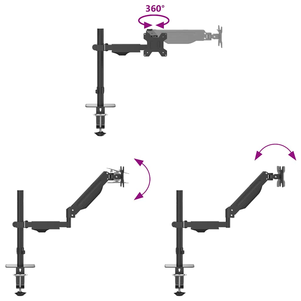 Single Monitor Arm for Max 27 Inch Screen Gas Spring 10 kg