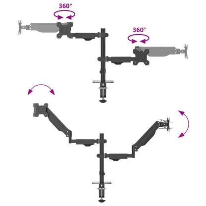 Dual Monitor Arm for Max 27 Inch Screen Gas Spring 20 kg