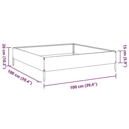 Garden Raised Bed Anthracite 100x100x26 cm Steel