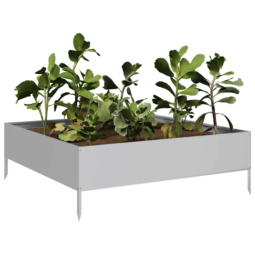 Garden Raised Bed 100x100x33.5 cm Galvanised Steel