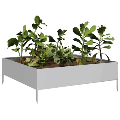 Garden Raised Bed 100x100x33.5 cm Galvanised Steel