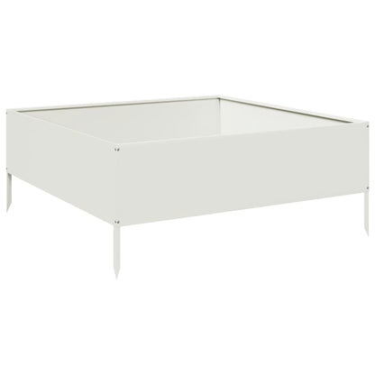 Garden Raised Bed White 100x100x25 cm Steel