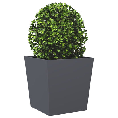 Garden Planters Anthracite 2 pcs 50x50x50 cm Steel