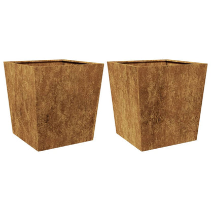 Garden Planters 2 pcs 50x50x50 cm Weathering Steel