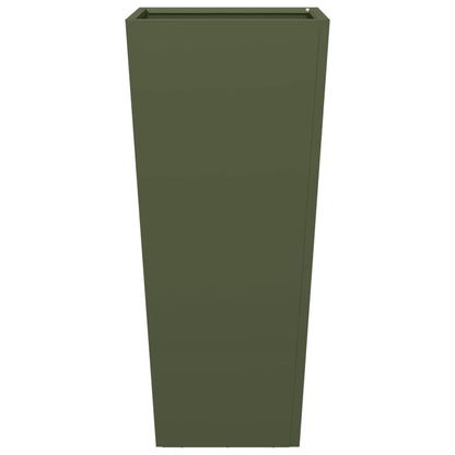 Garden Planter Olive Green 35x35x75 cm Steel